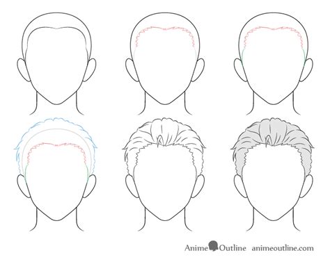 How to Draw Anime Male Hair Step by Step - AnimeOutline