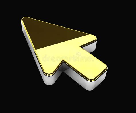 Illustration of Gold Cursor Symbol on Black Background Stock ...