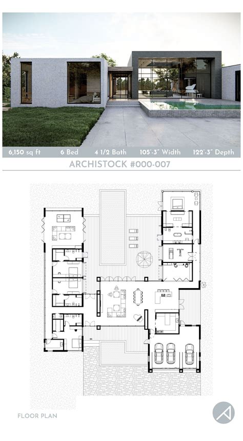 6-Bedroom Modern Minimalist House Plan #minimalist #house #design #1 #floor #minimalisthousedes ...