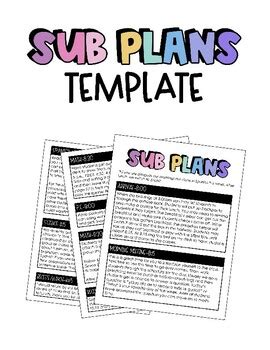 EDITABLE Sub Plans Template by Emma Poff Creations | TPT