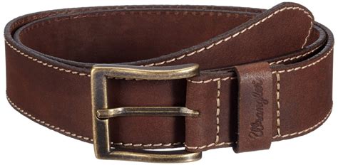 Wrangler New Men’s Light Brown Stitched Leather Buckle Belt | eBay