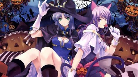 Anime...Halloween...Costumes....Witch...Cat girl....Night...Moon....Pumpkin | Anime halloween ...