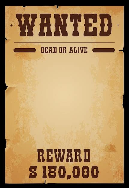 Premium Vector | Western wanted dead or alive vintage poster