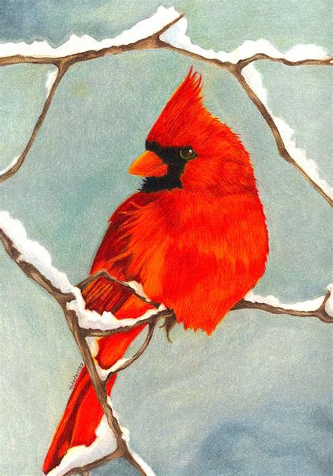 Art & Collectibles Painting Red Cardinal Art Red Cardinal Painting ...