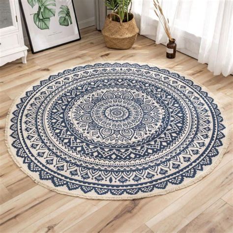 Modern Flannel Microfiber Non-Slip Machine Washable Round Area Rug Living Room Bedroom Study ...