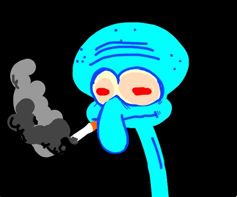 Squidward Smoking Weed