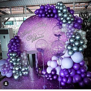 This color combo 😍 by: @lotos.air #balloons #purple #silver #kid #kids ...