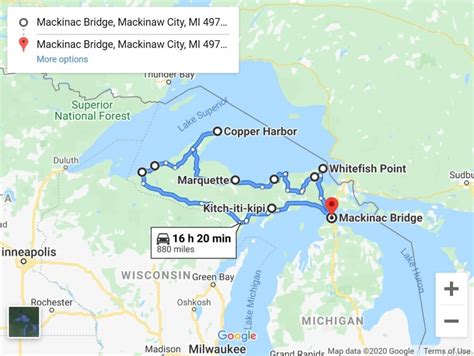 Upper Peninsula Michigan Cities Map