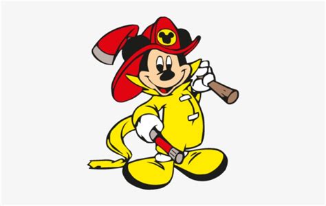 Download Transparent Mickey Mouse Fireman Logo Vector - Mickey Mouse Firefighter - PNGkit