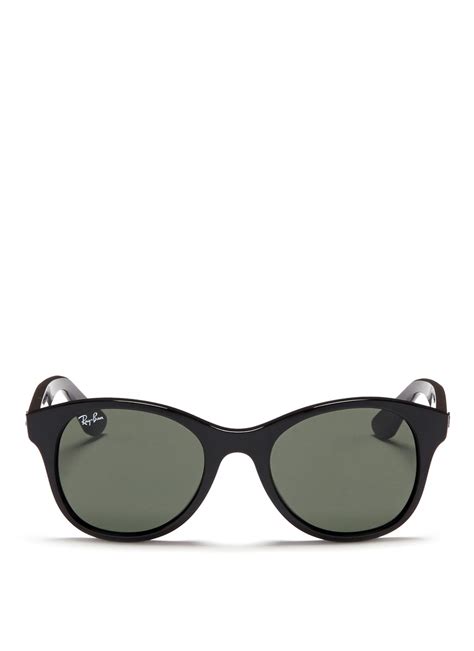 Lyst - Ray-ban Round Frame Acetate Sunglasses in Black