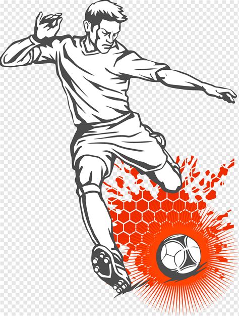 رسم لاعب كرة قدم، Wall decal لاعب كرة قدم Forward Shooting، العب كرة القدم, أبيض, رياضة, معدات ...