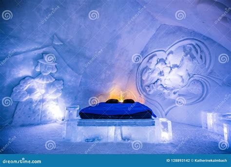 Room at Valcartier Ice Hotel in Quebec Editorial Photography - Image of ...