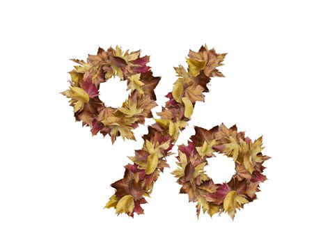 Percent Symbol with Dry Leaves PNG Transparent Image - Freepngdesign.com