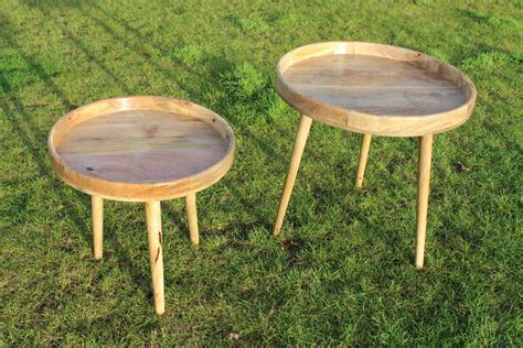 Round Mango Wood Tables - Karma Canvas