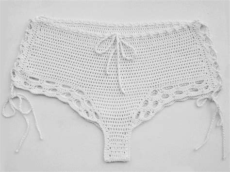 Crochet lace beach shorts Crochet bikini shorts sexy white | Etsy