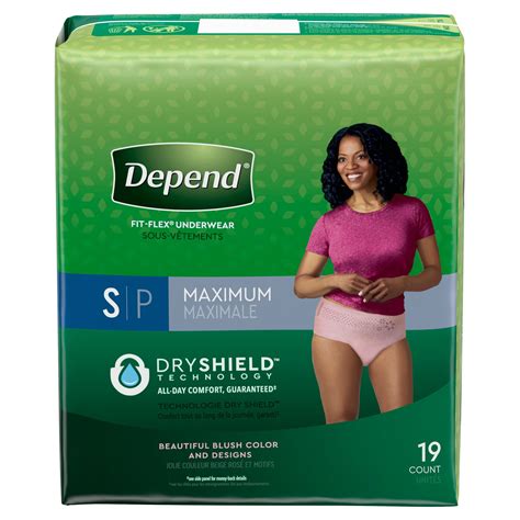 Depend Fit-Flex Women's Maximum Incontinence Underwear, S, Light Pink, 19 Count - Walmart.com