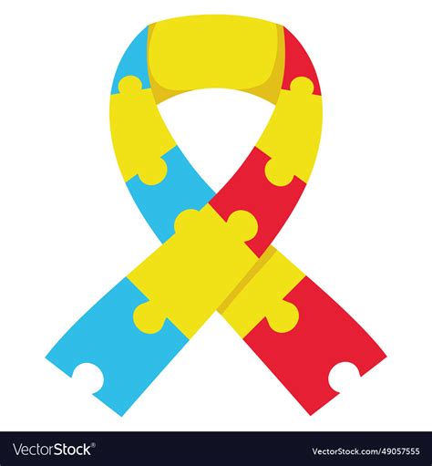 Autism day awareness ribbon Royalty Free Vector Image