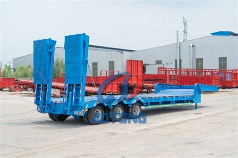 Hydraulic Ramp Lowbed/Low Loader Truck Semi Trailer Heavy Equipment ...