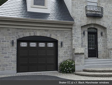 Garaga Garage Door - Shaker CC, 9’ x 7’, Black, Manchester windows | Garage doors, Modern ...