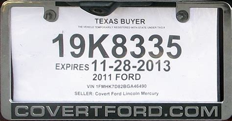 Printable Temporary License Plate Texas