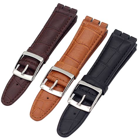 Genuine leather Watchbands Watch Strap For Swatch Strap Bands 19MM 21MM ...