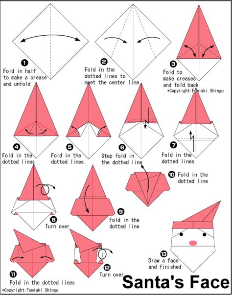 ♥ Sweet Tresa ♥¸¸.•*¨*•: How to Fold Santa Origami Ways