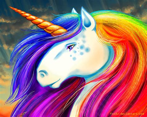 Rainbow Unicorn by FoxDJ on DeviantArt