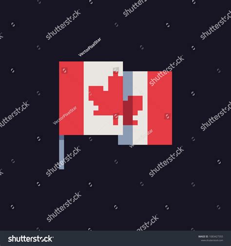 Canada Flag Pixel Art Icon Canadian Stock Vector (Royalty Free ...