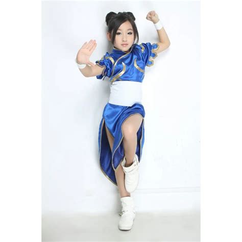 For kids Anime Street Fighter Chun Li Kid Cosplay Dress Costume Girls Children Dress Lolita ...