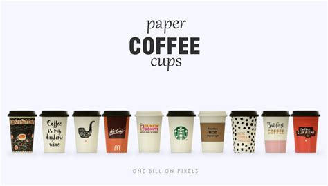 Paper Coffee Cups (The Sims 4) - One Billion Pixels