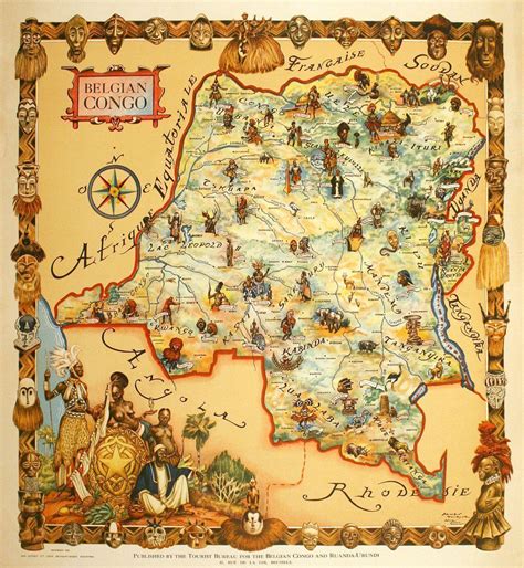 Authentic 1951 Belgian Congo Map Poster by James Thiriar – The Ross Art ...