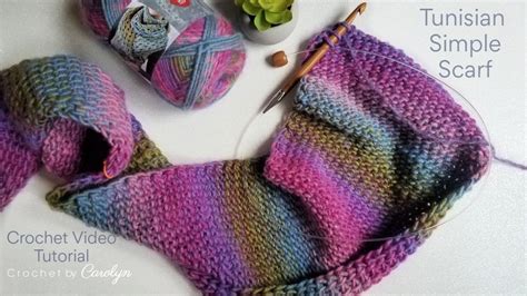 How to Crochet Tunisian Simple Stitch Scarf - YouTube