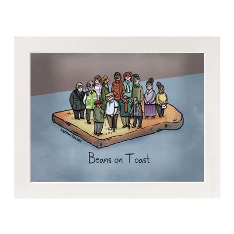 Beans On Toast Mounted Print - Kartoon Faktory