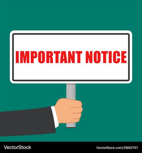 Important notice sign flat concept Royalty Free Vector Image