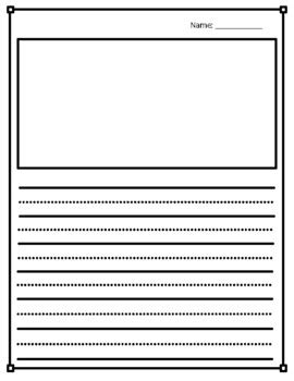 Primary Writing Paper with Picture Box (2 pages) by Ms Reeds Rainbows