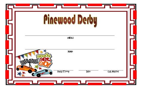 Pinewood Derby Certificate Template - 7+ Greatest Designs