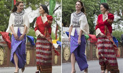 Kate wears traditional dress to meet the king and queen of Bhutan ...