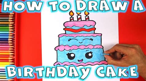 How to Draw a Cake and Color - How to Draw a Birthday Cake