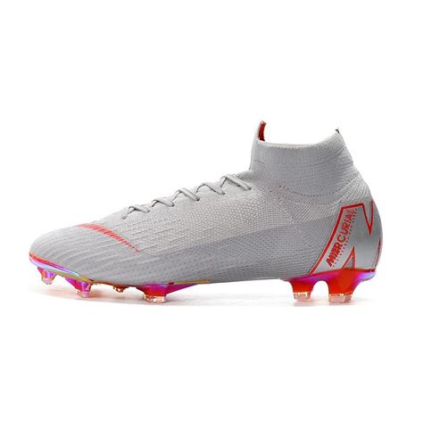 Nike Mercurial Superfly 6 Elite FG New Mens Cleats - Gray Red