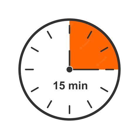 Premium Vector | Clock icon with 15 minute time interval. quarter of ...