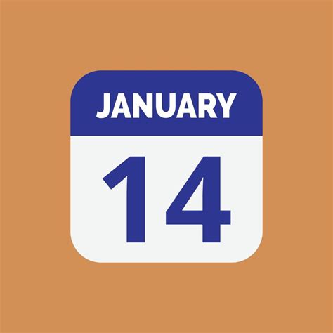 January 14 Calendar Icon 23208969 Vector Art at Vecteezy