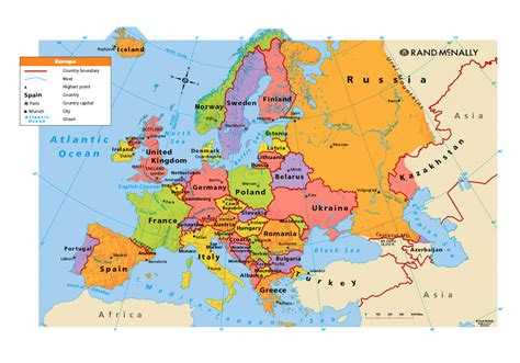 political map of europe free printable maps - digital modern map of europe printable download ...