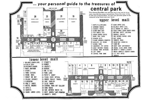 Central Park Mall Directory | San antonio, Central park, Nostalgia