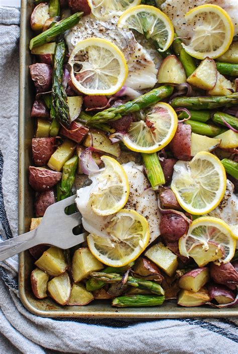 Baked Cod with Potatoes and Asparagus - Bev Cooks