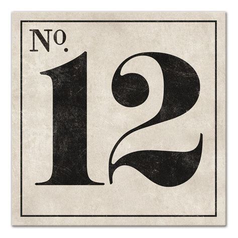 Vintage Number 12 Sign - Wrapped Canvas Textual Art | Vintage numbers ...