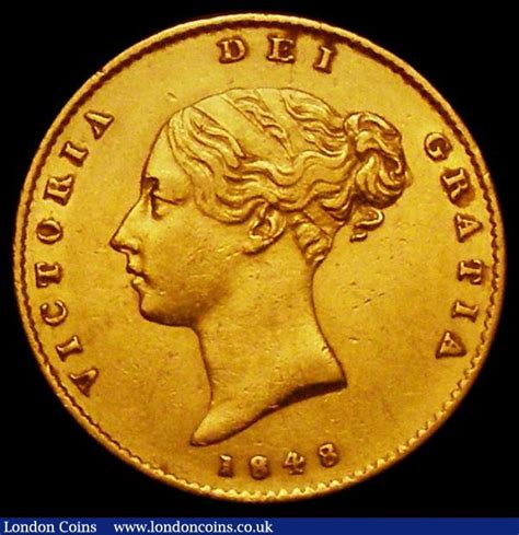 Half Sovereign 1848 8 over 7 Marsh 422A GVF/NVF, Very Rare, we note : A163 L541 : Auction Prices