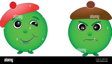 A set of emotions . The smiley is green. Mischievous, angry. Vector Stock Vector Image & Art - Alamy