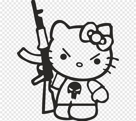 Free download | Hello Kitty Decal Sticker AK-47 Firearm, ak 47, white ...