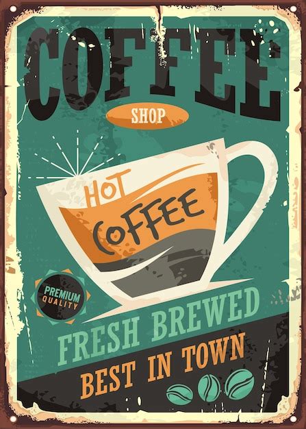 Premium Vector | Coffee shop retro sign concept