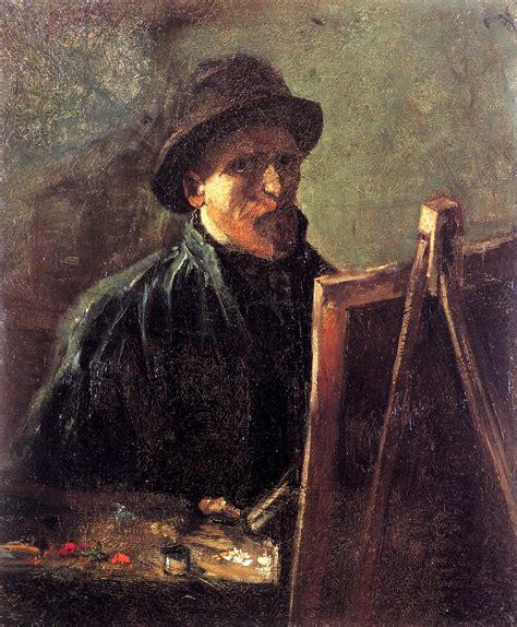 Self-Portrait with Dark Felt Hat at the Easel - Vincent van Gogh - WikiArt.org - encyclopedia of ...